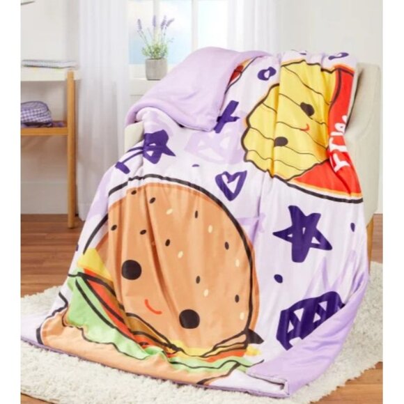 Squishmallows Original Snuggle Throw Just Lunchin Multicolor Sz 50”x70" - Picture 1 of 8